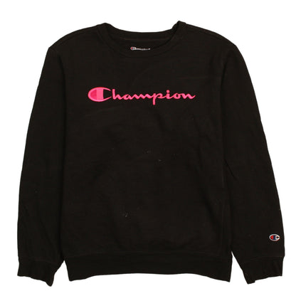 Champion Womens Black XL Pullover Sweatshirt with Pink Logo