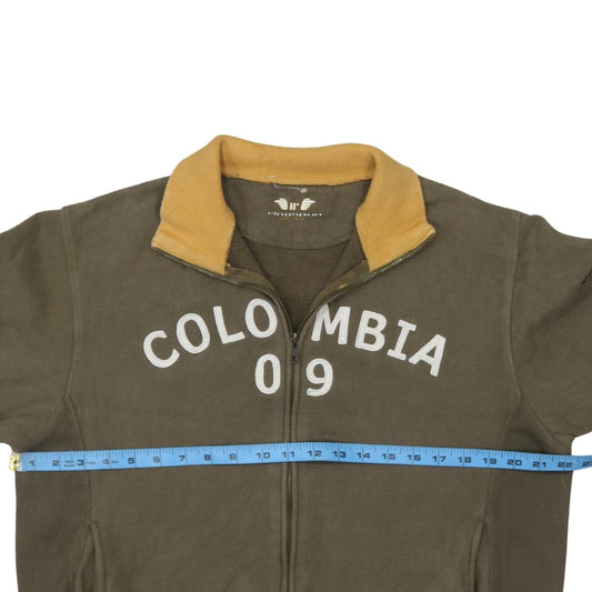 Ringspun Men's Brown Track Jacket Large Cotton Full Zip Colombia 09