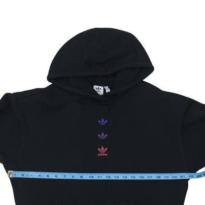 Adidas Womens Black XS Pullover Hoodie with Gradient Trefoil Logo