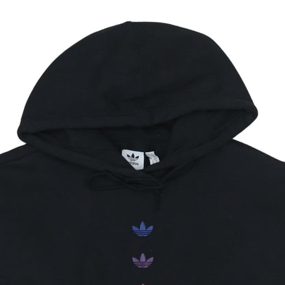 Adidas Womens Black XS Pullover Hoodie with Gradient Trefoil Logo