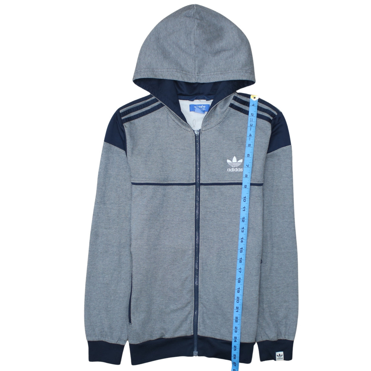 Adidas Men’s Grey Full Zip Hoodie Small Regular Fit Sports Style