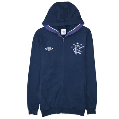 Umbro Men's Blue Full Zip Hoodie Small Embroidered Sportswear