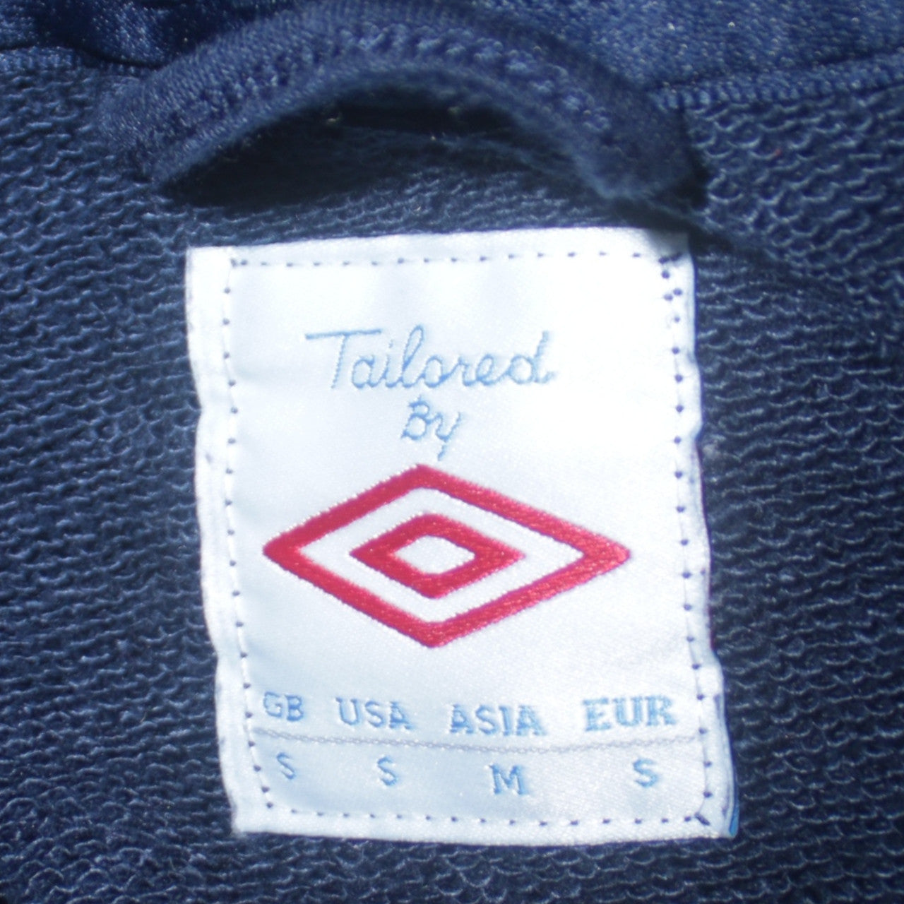 Umbro Men's Blue Full Zip Hoodie Small Embroidered Sportswear