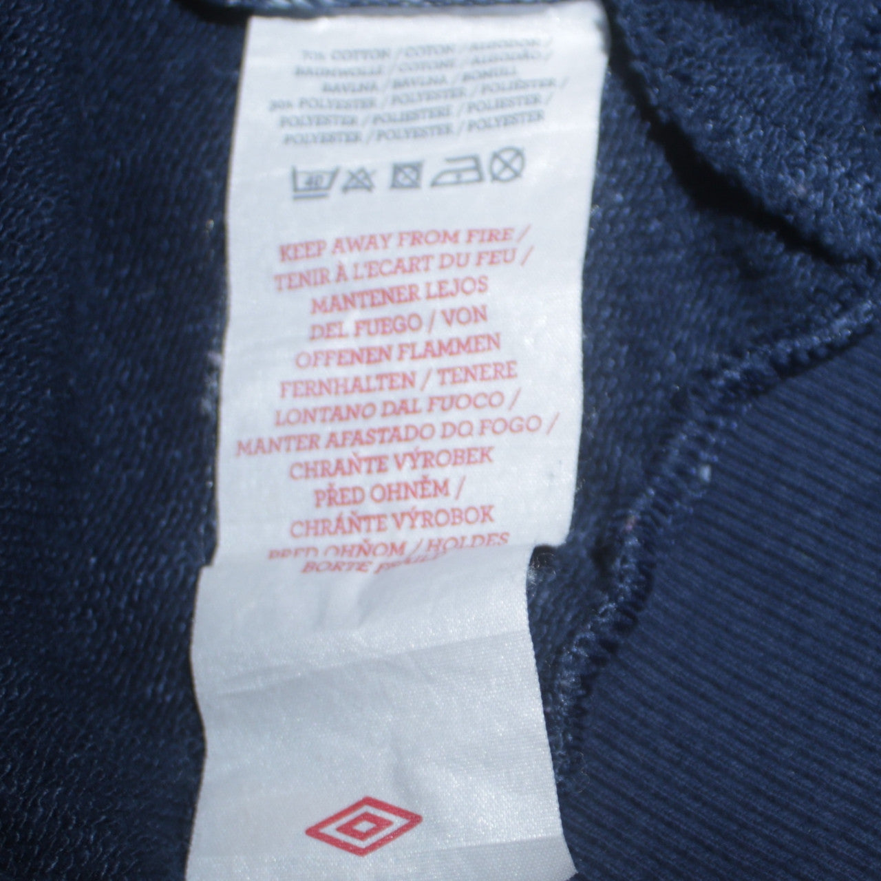 Umbro Men's Blue Full Zip Hoodie Small Embroidered Sportswear