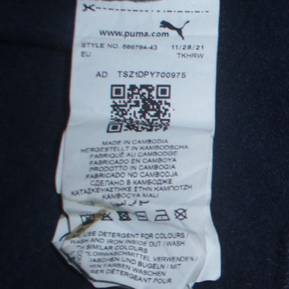 Puma Men's Blue Pullover Hoodie L Logo Print Sportswear