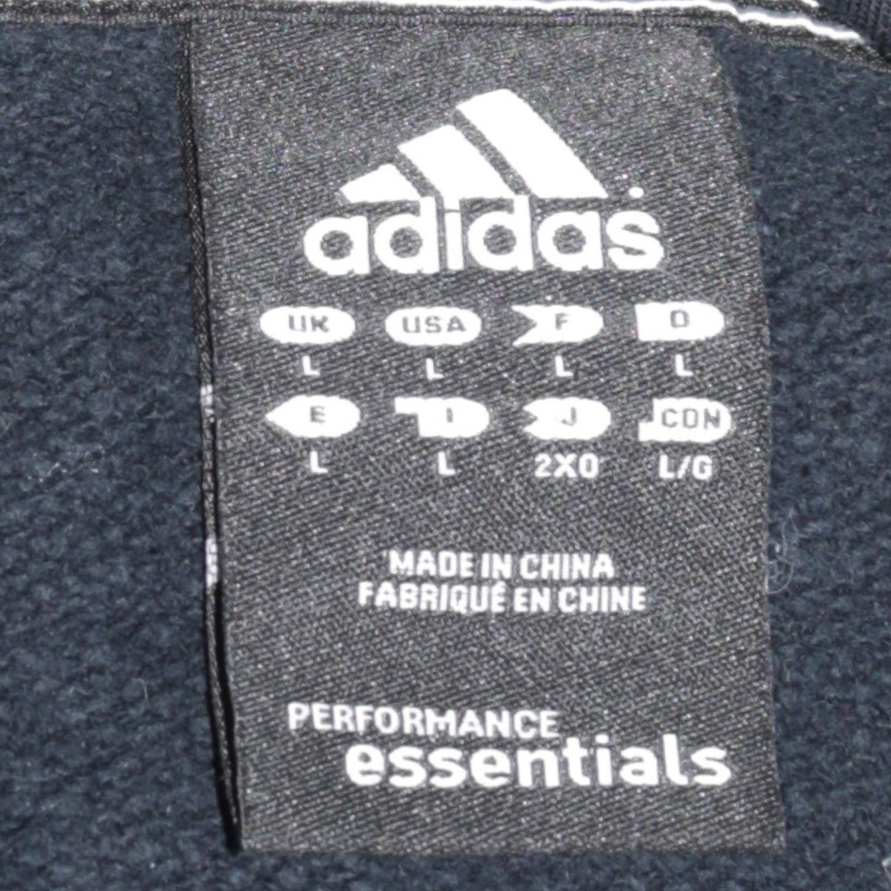 Adidas Men's Black Full Zip Hoodie Size L Essentials Sportswear
