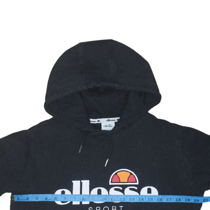 Ellesse Women Black UK 10 Pullover Hoodie Sport Logo Sweatshirt