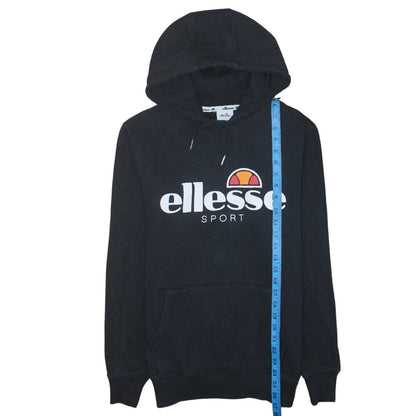 Ellesse Women Black UK 10 Pullover Hoodie Sport Logo Sweatshirt