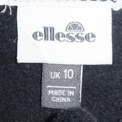 Ellesse Women Black UK 10 Pullover Hoodie Sport Logo Sweatshirt
