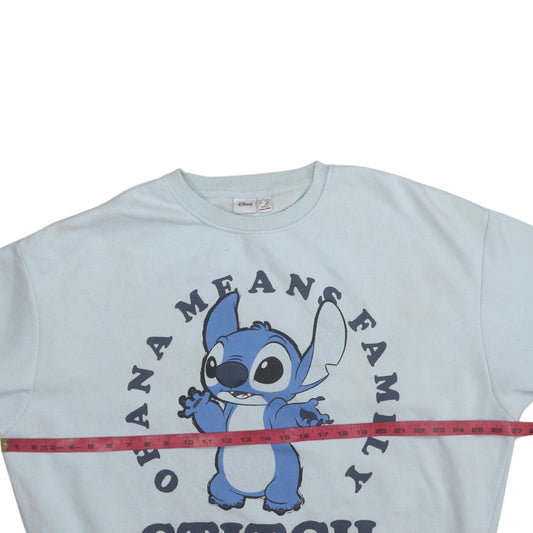 Disney Primark Women Blue Stitch Sweatshirt L Graphic Pullover