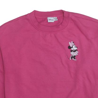 Disney Women’s Pink Minnie Mouse Pullover Sweatshirt Size S