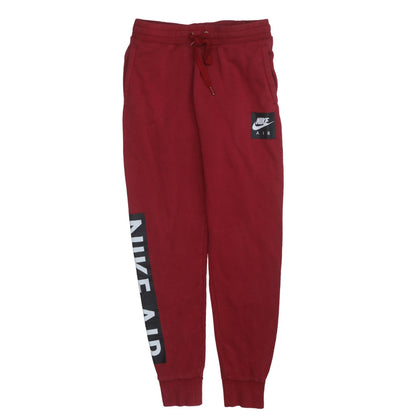 Nike Air Men's Red Joggers Sweatpants Small Logo Tapered Fleece