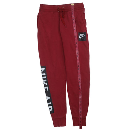 Nike Air Men's Red Joggers Sweatpants Small Logo Tapered Fleece