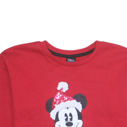 Disney at Primark Girls Red Mickey Mouse Sequin Christmas Sweatshirt 13-14 Years