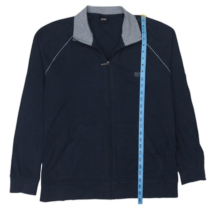 Hugo Boss Men's Blue XL Track Jacket Full Zip Cotton Activewear