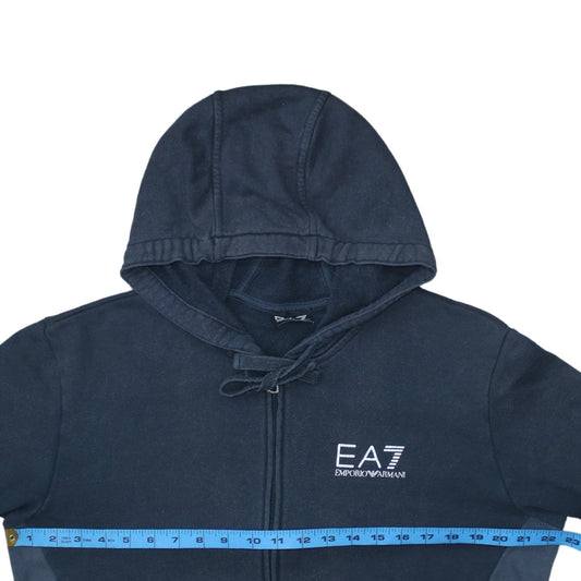 Emporio Armani EA7 Men's Blue Full Zip Hoodie Size L