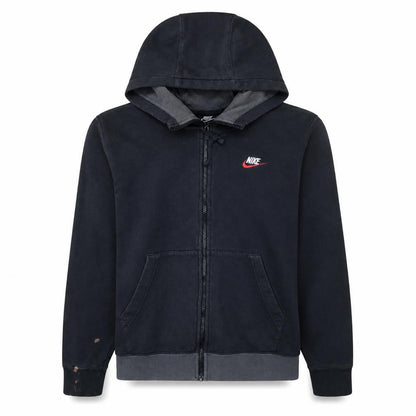 Front view of Nike Men's Black Full Zip Hoodie M Sports Fleece Sweatshirt