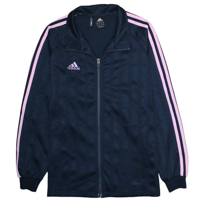 adidas Girls Blue Pink Stripe Climalite Track Jacket Size 13-14 Years