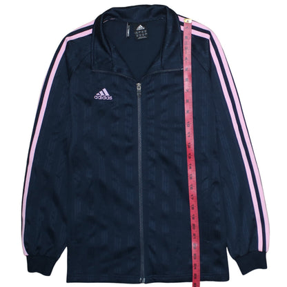 adidas Girls Blue Pink Stripe Climalite Track Jacket Size 13-14 Years