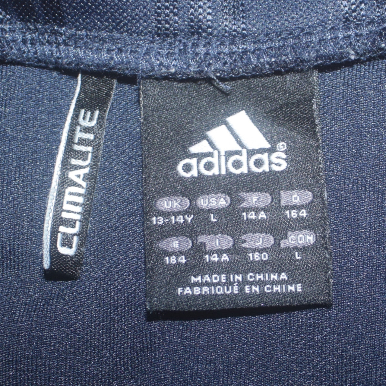 adidas Girls Blue Pink Stripe Climalite Track Jacket Size 13-14 Years