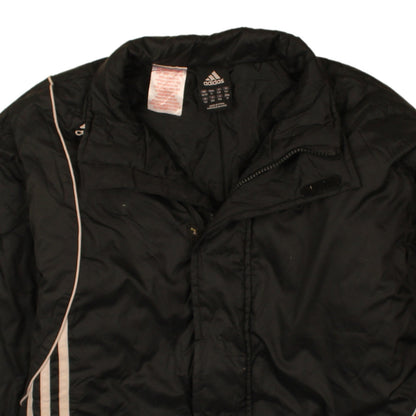 Adidas Boys Black 152 Track Jacket Full Zip Hooded Winter Activewear Coat
