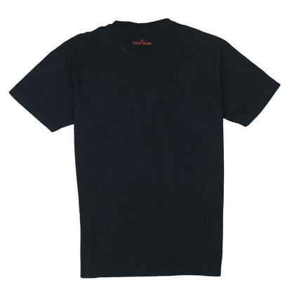 Stone Island Men’s Black Cotton Logo Graphic T-Shirt Size L