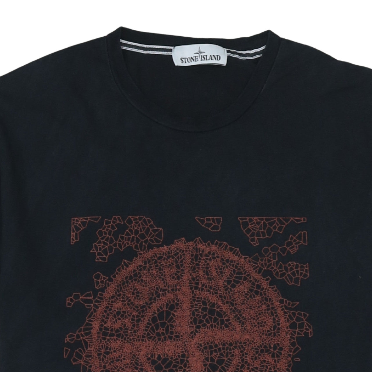 Stone Island Men’s Black Cotton Logo Graphic T-Shirt Size L