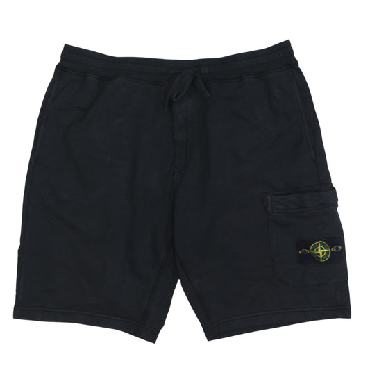Stone Island Men's Black Cargo Jersey Shorts Size L