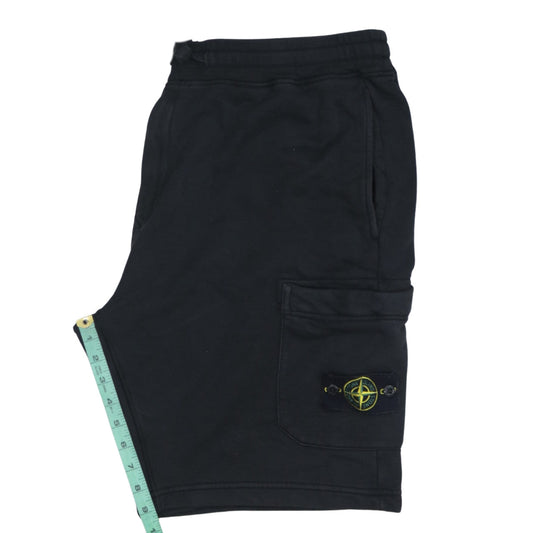 Stone Island Men's Black Cargo Jersey Shorts Size L