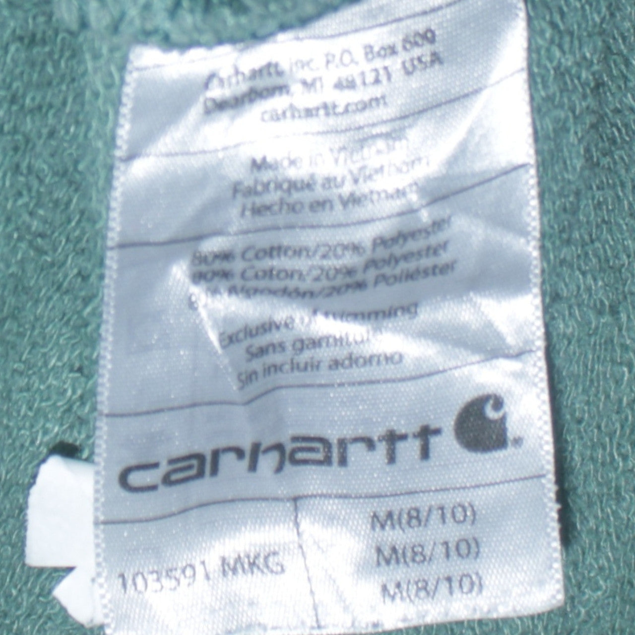 Carhartt Women’s Green Pullover Hoodie Relaxed Fit Size M (8/10)