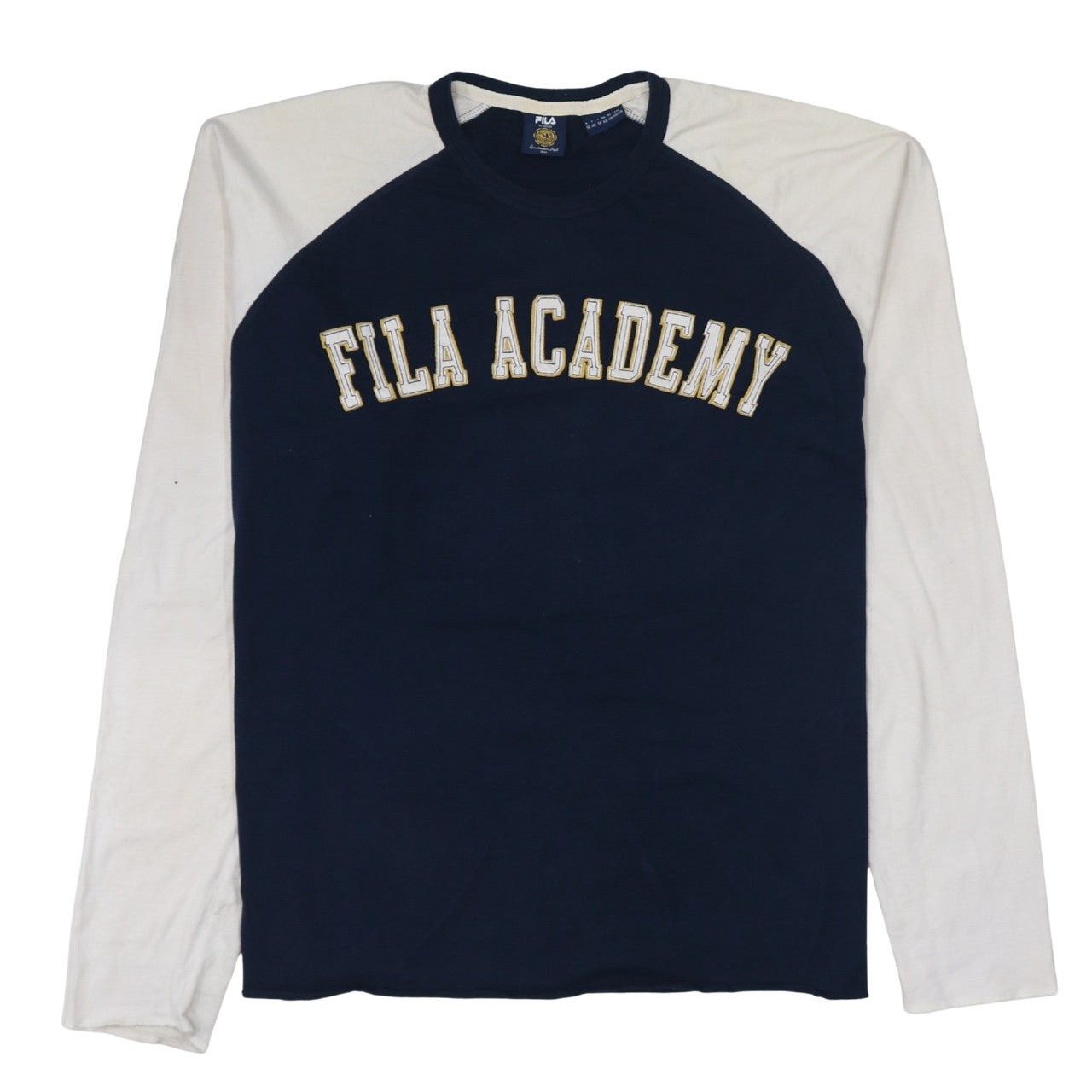 Fila Men’s Blue White Long Sleeve College T-Shirt Size 2XL