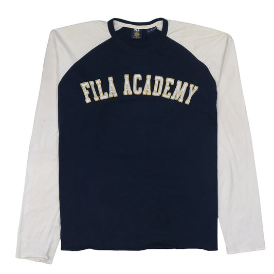 Fila Men’s Blue White Long Sleeve College T-Shirt Size 2XL