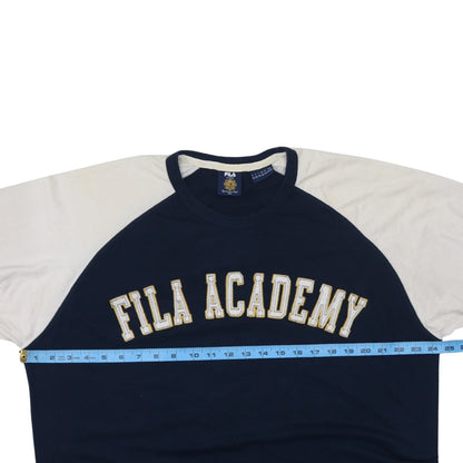 Fila Men’s Blue White Long Sleeve College T-Shirt Size 2XL