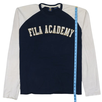 Fila Men’s Blue White Long Sleeve College T-Shirt Size 2XL