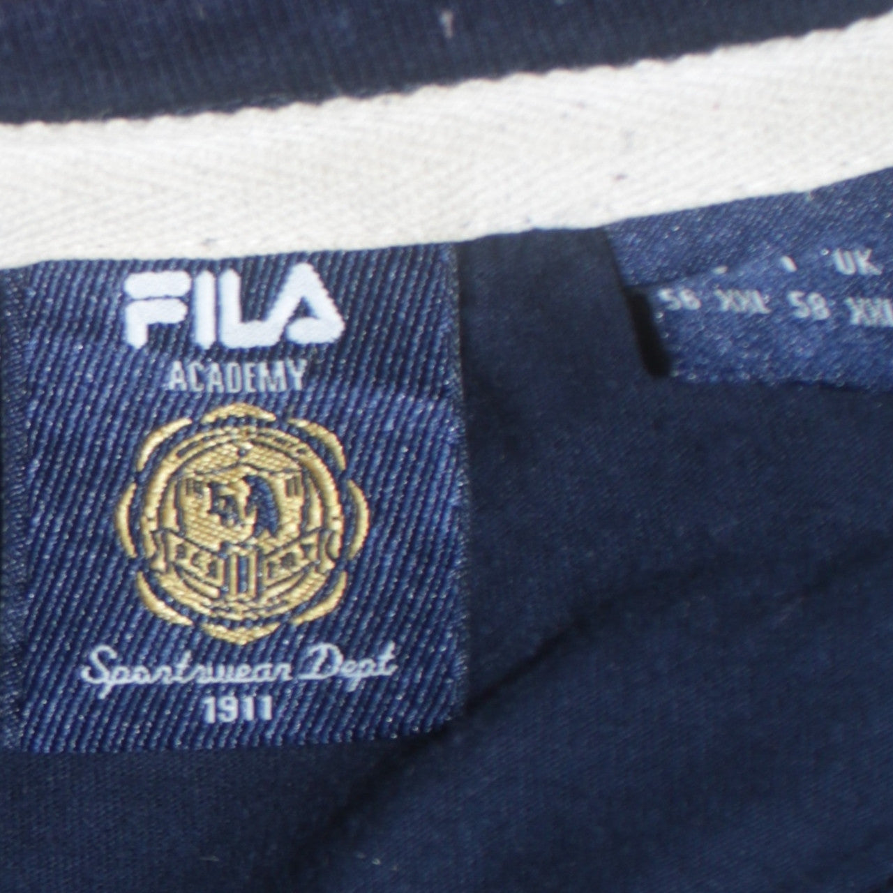 Fila Men’s Blue White Long Sleeve College T-Shirt Size 2XL