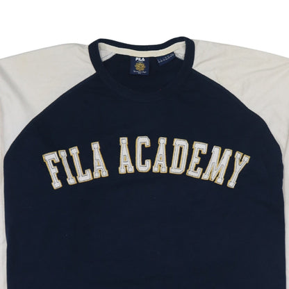 Fila Men’s Blue White Long Sleeve College T-Shirt Size 2XL