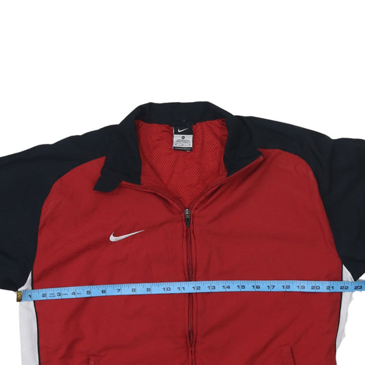 Nike Men’s Red & Black Track Jacket M Polyester Full Zip Sportswear