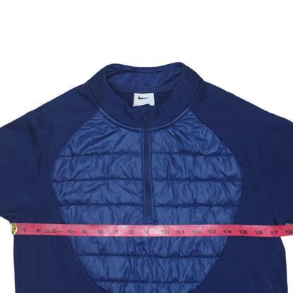 Nike Men's Blue Therma-Fit Quarter Zip Quilted Sweatshirt Size S