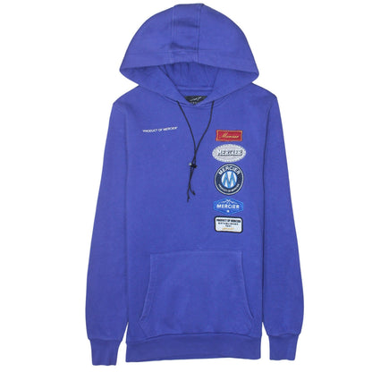 Mercier Men's Blue XS Pullover Embroidered Logo Hoodie