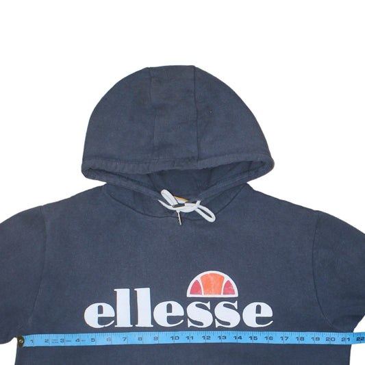 Ellesse Womens Navy Blue Hoodie UK 12 Pullover Hooded Sweatshirt