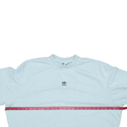 Adidas Women Light Blue Crew Neck Sweatshirt Size 20 Cotton Blend