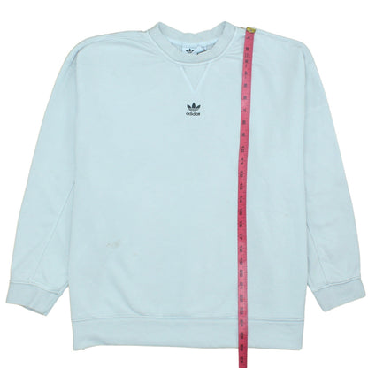 Adidas Women Light Blue Crew Neck Sweatshirt Size 20 Cotton Blend