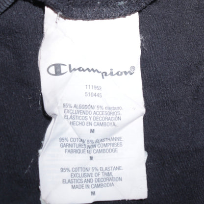 Champion Men Black Pullover Hoodie Medium Logo Fleece Sweatshirt