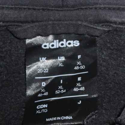 Adidas Womens Black XL Full Zip Hoodie Sweatshirt with 3 Stripes