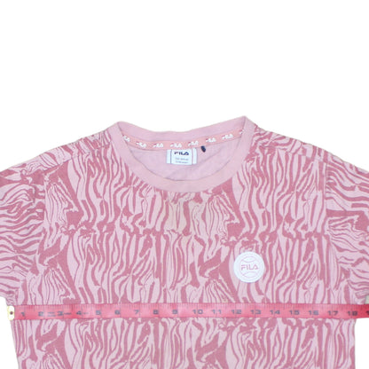Fila Girls Pink Animal Print T-Shirt Dress 13-14 Years Casual Jersey
