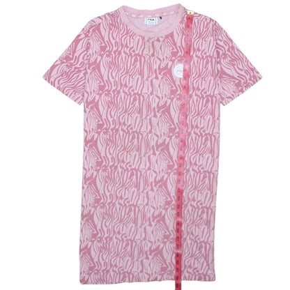 Fila Girls Pink Animal Print T-Shirt Dress 13-14 Years Casual Jersey