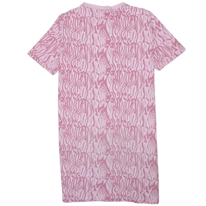 Fila Girls Pink Animal Print T-Shirt Dress 13-14 Years Casual Jersey