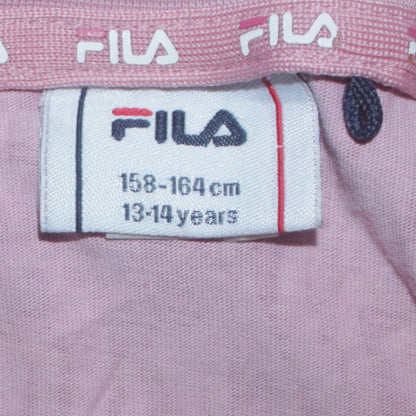 Fila Girls Pink Animal Print T-Shirt Dress 13-14 Years Casual Jersey