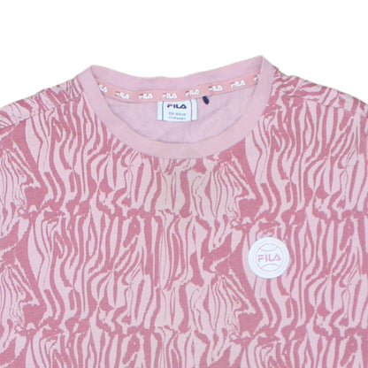 Fila Girls Pink Animal Print T-Shirt Dress 13-14 Years Casual Jersey