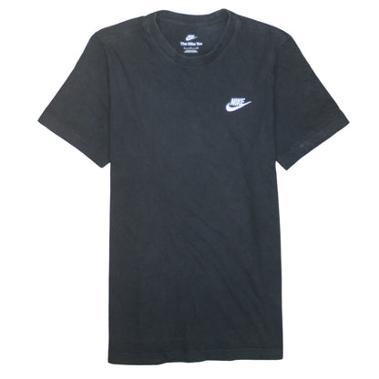 Nike Men's Black Small Logo Crew Neck Cotton T-Shirt